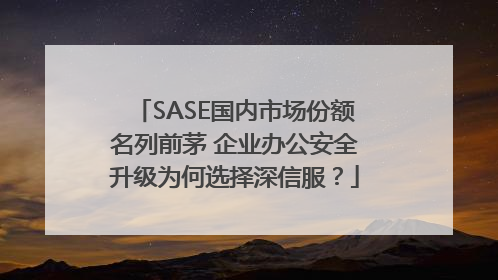 SASE国内市场份额名列前茅 企业办公安全升级为何选择深信服？